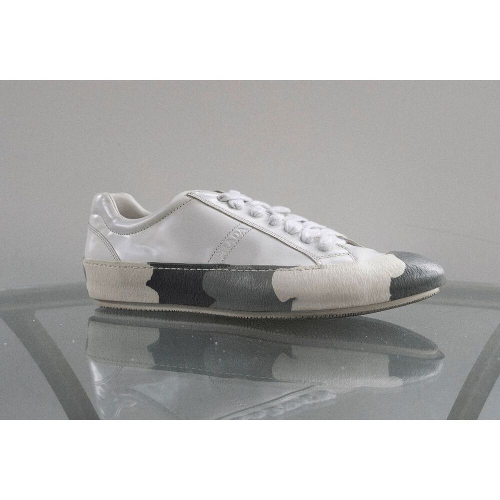 Prada Calzature Uomo Sneakers White Gray Men's 4E 2515 Size 7 Luxury Shoes